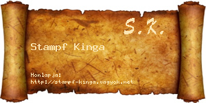 Stampf Kinga névjegykártya
